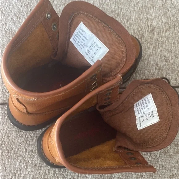 Mens Wrangler Dewitt work Brown Leather Boots 🥾- oil resistant & slip proof - Picture 5 of 10